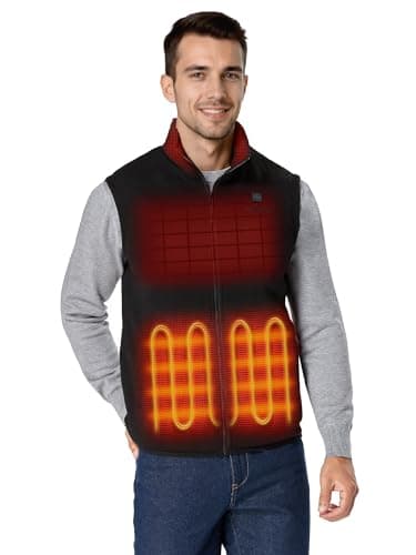 ORORO Men's Heated Fleece Vest (4-Zone) product photo
